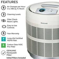 Honeywell Enviracaire Portable True HEPA Air Purifier - White, 50250 -Honeywell Store 50250 2