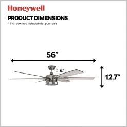 Honeywell Kaliza Indoor Ceiling Fan, Gun Metal, 56-Inch - 51035 -Honeywell Store 51035 03 honeywell ceiling fan 4