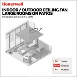 Honeywell Lynton Indoor And Outdoor Ceiling Fan, Brown/Black, 52-Inch - 51853-01 -Honeywell Store 51853 honeywell ceiling fan 8
