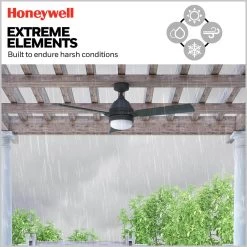 Honeywell Port Isle Outdoor Ceiling Fan, Matte Black, 54-Inch - 51856-01 -Honeywell Store 51856 honeywell ceiling fan 2
