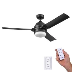 Honeywell Port Isle Outdoor Ceiling Fan, Matte Black, 54-Inch - 51856-01