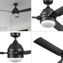 Honeywell Port Isle Outdoor Ceiling Fan, Matte Black, 54-Inch - 51856-01 -Honeywell Store 51856 honeywell ceiling fan 4