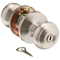 Honeywell Classic Privacy Door Knob, Satin Nickel, 8101302 -Honeywell Store 8101302 2