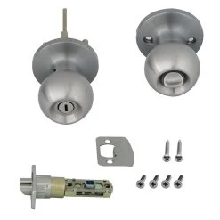Honeywell Ball Privacy Door Knob, Satin Nickel, 8102302 -Honeywell Store 8102302 2