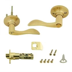Honeywell Wave Privacy Door Lever, Polished Brass, 8106002 -Honeywell Store 8106002 2
