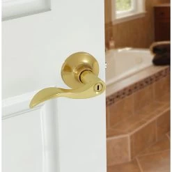 Honeywell Wave Privacy Door Lever, Polished Brass, 8106002 -Honeywell Store 8106002 3
