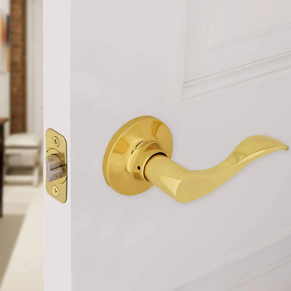 Honeywell Wave Passage Door Lever, Polished Brass, 8106003 2 Honeywell Wave Passage Door Lever, Polished Brass, 8106003 - Image 2