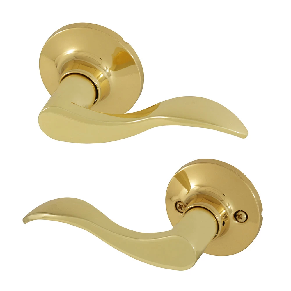 Honeywell Wave Passage Door Lever, Polished Brass, 8106003 1 Honeywell Wave Passage Door Lever, Polished Brass, 8106003