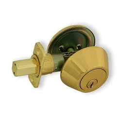 Honeywell Single Cylinder Deadbolt, Polished Brass, 8111009 -Honeywell Store 8111009 2