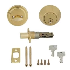 Honeywell Single Cylinder Deadbolt, Polished Brass, 8111009 -Honeywell Store 8111009 3