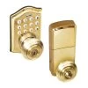 Honeywell Electronic Entry Knob Door Lock With Keypad In Polished Brass, 8732001