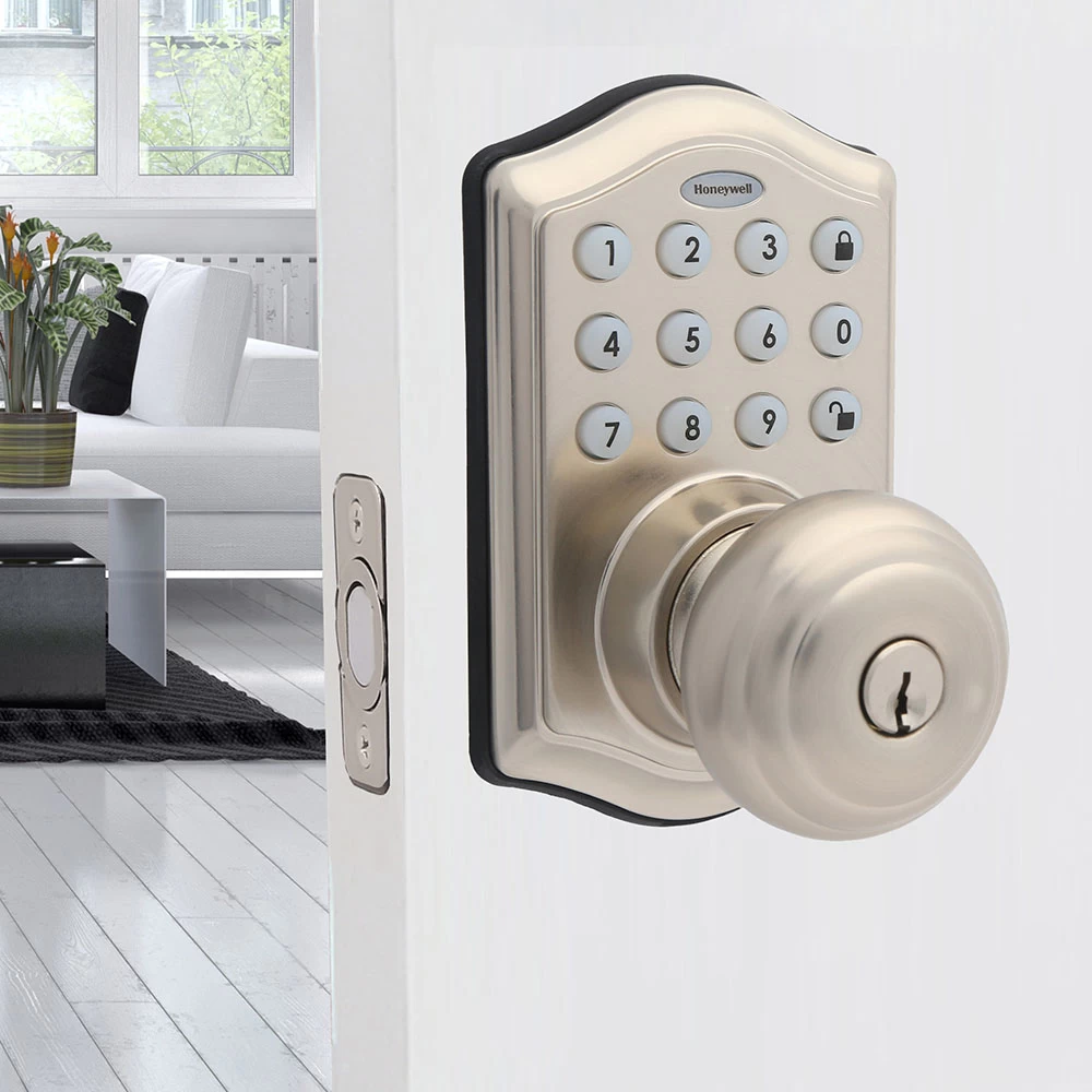 Honeywell Digital Entry Keypad Door Lock With Door In Satin Nickel, 8732301L 3 Honeywell Digital Entry Keypad Door Lock With Door In Satin Nickel, 8732301L - Image 3