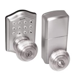 Honeywell Digital Entry Keypad Door Lock With Door In Satin Nickel, 8732301L