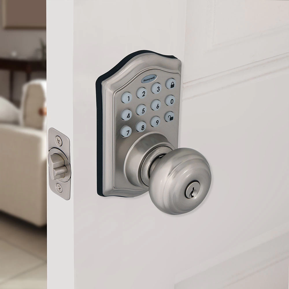 Honeywell Digital Entry Keypad Door Lock With Door In Satin Nickel, 8732301L 4 Honeywell Digital Entry Keypad Door Lock With Door In Satin Nickel, 8732301L - Image 4