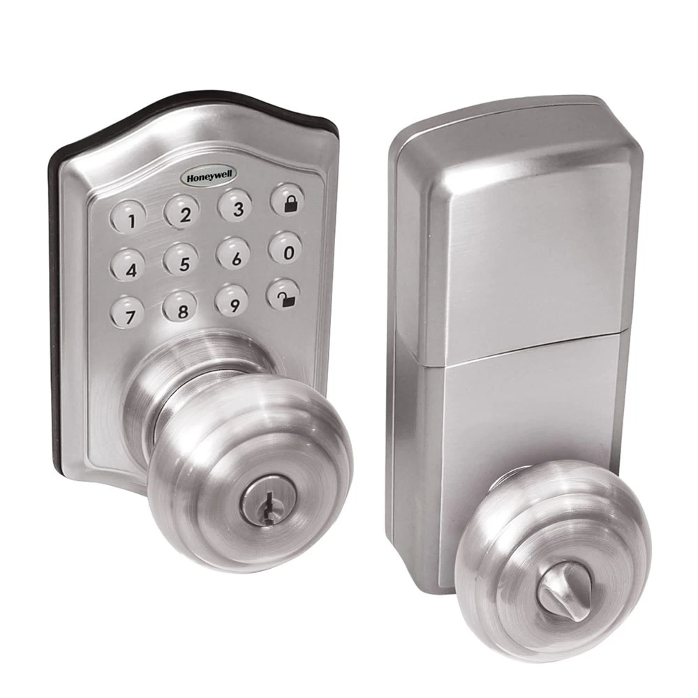 Honeywell Digital Entry Keypad Door Lock With Door In Satin Nickel, 8732301L 1 Honeywell Digital Entry Keypad Door Lock With Door In Satin Nickel, 8732301L