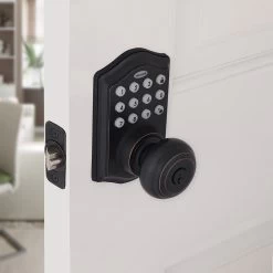 Honeywell Electronic Entry Knob Door Lock With Keypad In Oil Rubbed Bronze, 8732401 -Honeywell Store 8732401 honeywell electronic entry knob door lock oil rubbed bronze 2