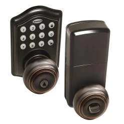 Honeywell Electronic Entry Knob Door Lock With Keypad In Oil Rubbed Bronze, 8732401