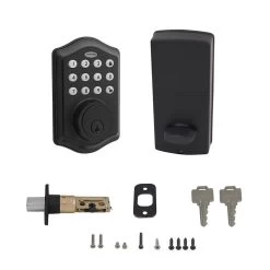 Honeywell Digital Deadbolt With Passage Knob, Matte Black, 8732505 8 Honeywell Digital Deadbolt With Passage Knob, Matte Black, 8732505 -Honeywell Store 8732505 digital deadbolt with passage knob matte black 3