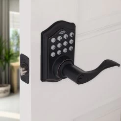 Honeywell Electronic Entry Lever Door Lock With Keypad In Oil Rubbed Bronze, 8734401 -Honeywell Store 8734401 honeywell electronic entry lever door lock oil rubbed bronze 3
