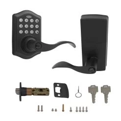 Honeywell Electronic Entry Lever Door Lock, Matte Black, 8734501 -Honeywell Store 8734501 electronic entry lever door lock matte black 3