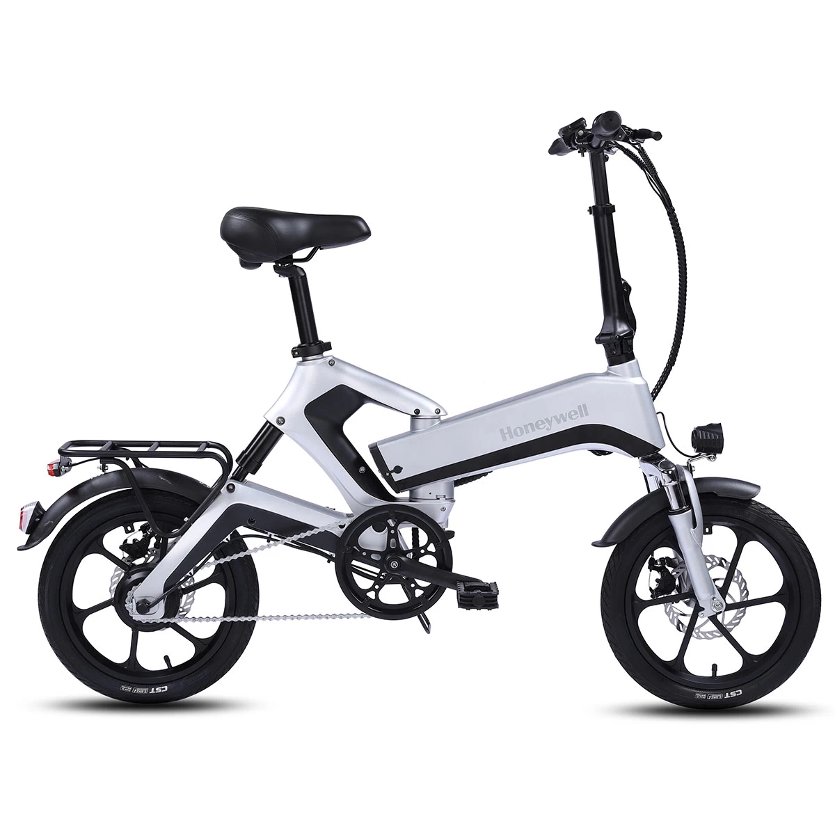Honeywell Dasher Foldable Lightweight Electric Commuter Bike, Silver - 98004 1 Honeywell Dasher Foldable Lightweight Electric Commuter Bike, Silver - 98004