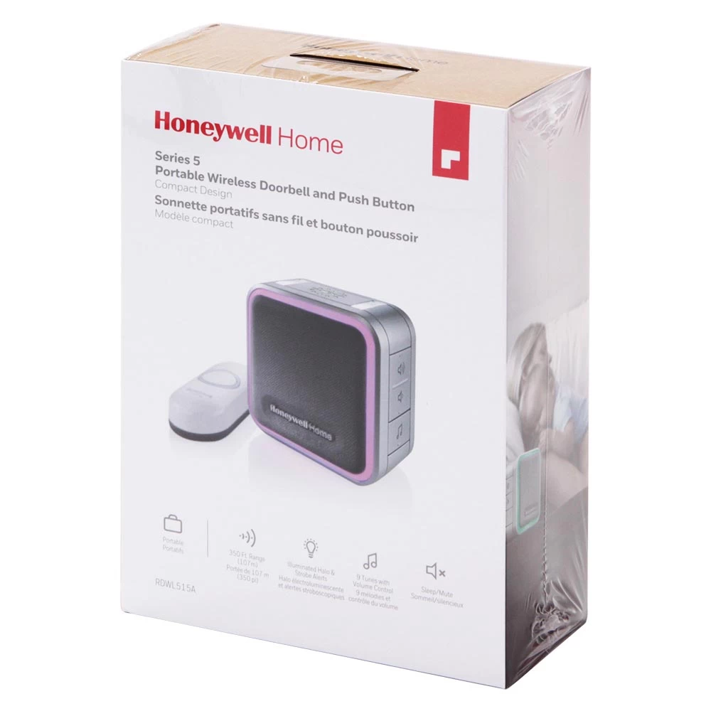 Honeywell Home 5 Series Portable Wireless Doorbell With Halo Light And Push Button - RDWL515A2000/E 6 Honeywell Home 5 Series Portable Wireless Doorbell With Halo Light And Push Button - RDWL515A2000/E - Image 6