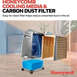 Honeywell CL30XC Indoor Portable Evaporative Air Cooler, Fan And Humidifier With Ice Compartment, 806 CFM - 7.9 Gallon Tank (Gray) 13 Honeywell CL30XC Indoor Portable Evaporative Air Cooler, Fan And Humidifier With Ice Compartment, 806 CFM - 7.9 Gallon Tank (Gray) -Honeywell Store cl30xc honeywell indoor evaporative air cooler 4