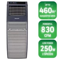 Honeywell CO301PC Outdoor Portable Evaporative Cooler With Remote Control, 830 CFM - 5.3 Gallon Tank (Gray) -Honeywell Store co301pc honeywell portable air cooler with remote 6
