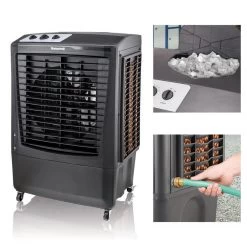 Honeywell CO610PM Outdoor Evaporative Air Cooler And Fan, 2669 CFM For Large Outdoor Spaces - 14 Gallon Tank (Black) -Honeywell Store co610pm outdoor portable evaporative air cooler 2100 cfm black 5