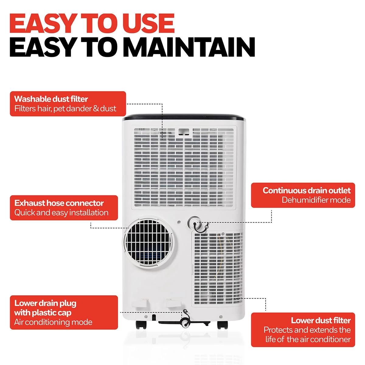 Honeywell 10,000 BTU Smart Wi-Fi Portable Air Conditioner, Dehumidifier And Fan - White And Black, HF0CESVWK6 3 Honeywell 10,000 BTU Smart Wi-Fi Portable Air Conditioner, Dehumidifier And Fan - White And Black, HF0CESVWK6 - Image 3