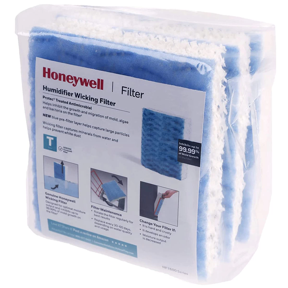 Honeywell HFT600 Replacement Humidifier Filter T For HEV615 And HEV620 Humidifiers - 3 Pack 1 Honeywell HFT600 Replacement Humidifier Filter T For HEV615 And HEV620 Humidifiers - 3 Pack