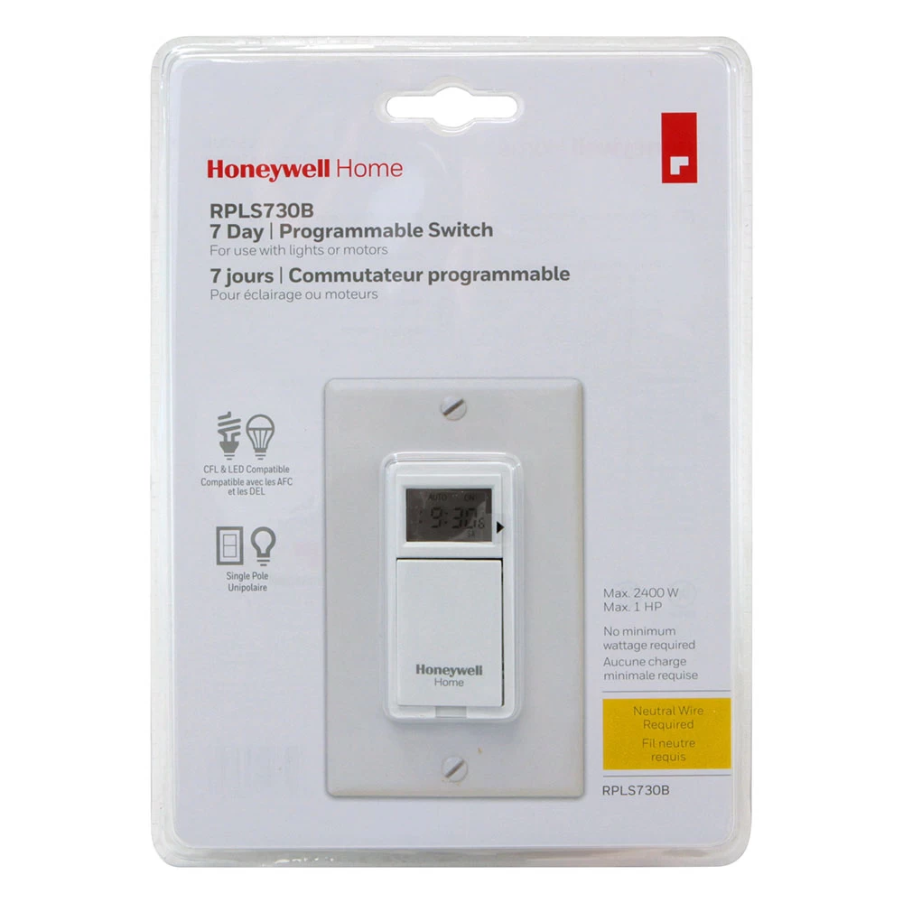Honeywell Home RPLS730B1000/U 7-Day Programmable Light Switch Timer (White) 3 Honeywell Home RPLS730B1000/U 7-Day Programmable Light Switch Timer (White) - Image 3