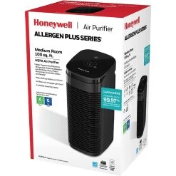 Honeywell Allergen Plus Series Small Tower HEPA Air Purifier - Black, HPA075B -Honeywell Store hpa075b honeywell allergen plus series compact tower hepa air purifier 2
