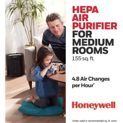Honeywell True HEPA Portable Air Purifier Allergen Plus Series - Black, HPA100 -Honeywell Store hpa100 true hepa air purifier with allergen remover black 4
