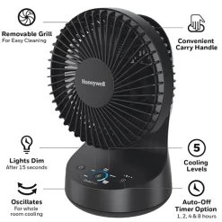 Honeywell QuietSet 5 Table Fan, Black, HTF337B 12 Honeywell QuietSet 5 Table Fan, Black, HTF337B -Honeywell Store htf337b honeywell quietset 5 table fan black 5