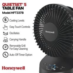 Honeywell QuietSet 5 Table Fan, Black, HTF337B 13 Honeywell QuietSet 5 Table Fan, Black, HTF337B -Honeywell Store htf337b honeywell quietset 5 table fan black 6