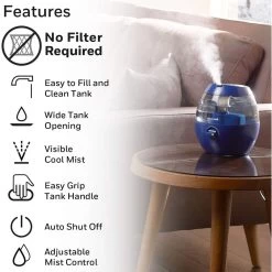 Honeywell Mist Mate Cool Mist Humidifier - Blue, HUL520L -Honeywell Store hul520l honeywell mist mate cool mist humidfiier blue 4
