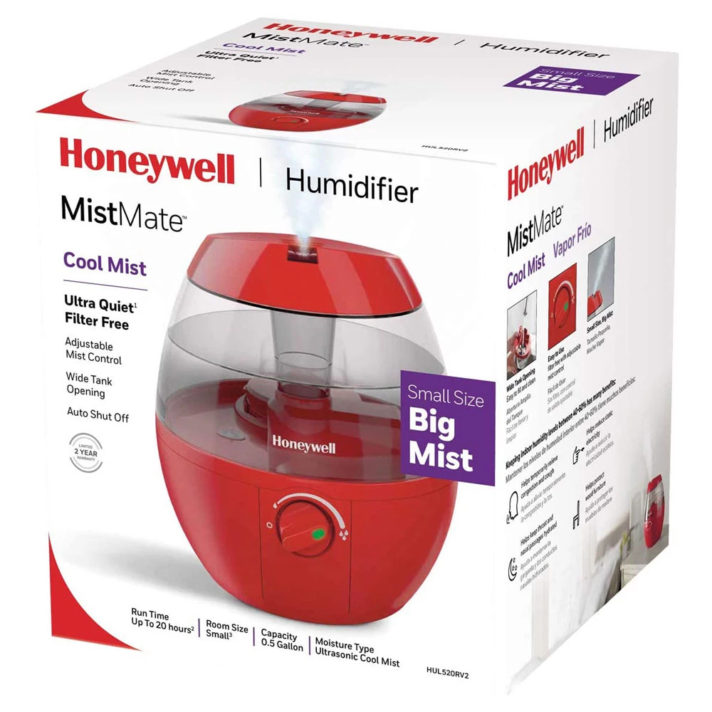 Honeywell Mist Mate Cool Mist Humidifier - Red, HUL520R 2 Honeywell Mist Mate Cool Mist Humidifier - Red, HUL520R - Image 2