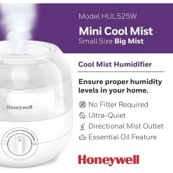 Honeywell Mini Cool Mist Humidifier - White, HUL525W -Honeywell Store hul525w honeywell mini cool mist humidifier white 3