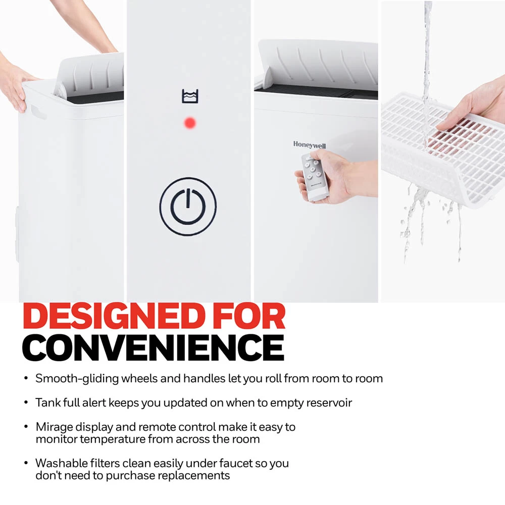 Honeywell 12,000 BTU Portable Air Conditioner With Dehumidifier And Fan - White, HW2CESAWW9 4 Honeywell 12,000 BTU Portable Air Conditioner With Dehumidifier And Fan - White, HW2CESAWW9 - Image 4
