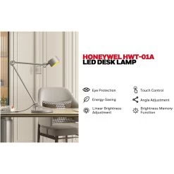 Honeywell LED Adjustable Metal Desk Lamp With Touch Controls - HWT-01A -Honeywell Store hwt 01a honeywell led metal desk lamp 7