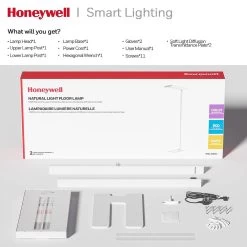 Honeywell Dual Light LED Floor Lamp, Natural Daylight, Modern Industrial Style - HWT-02E-Pro -Honeywell Store hwt 02e honeywell natural light led floor lamp 5