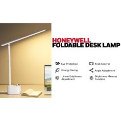 Honeywell Foldable Modern Desk Lamp With USB A+C Charging Port, White - HWT-H01W -Honeywell Store hwt h01w honeywell bedroom table lamp white 7