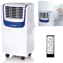 Honeywell 9,000 BTU Compact Portable Air Conditioner, Dehumidifier And Fan - White And Blue, MO08CESWB6