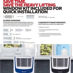 Honeywell 9,000 BTU Compact Portable Air Conditioner, Dehumidifier And Fan - White And Black, MO08CESWK6 17 Honeywell 9,000 BTU Compact Portable Air Conditioner, Dehumidifier And Fan - White And Black, MO08CESWK6 -Honeywell Store mo08ceswk6 portable air conditioner 8000 btu 8