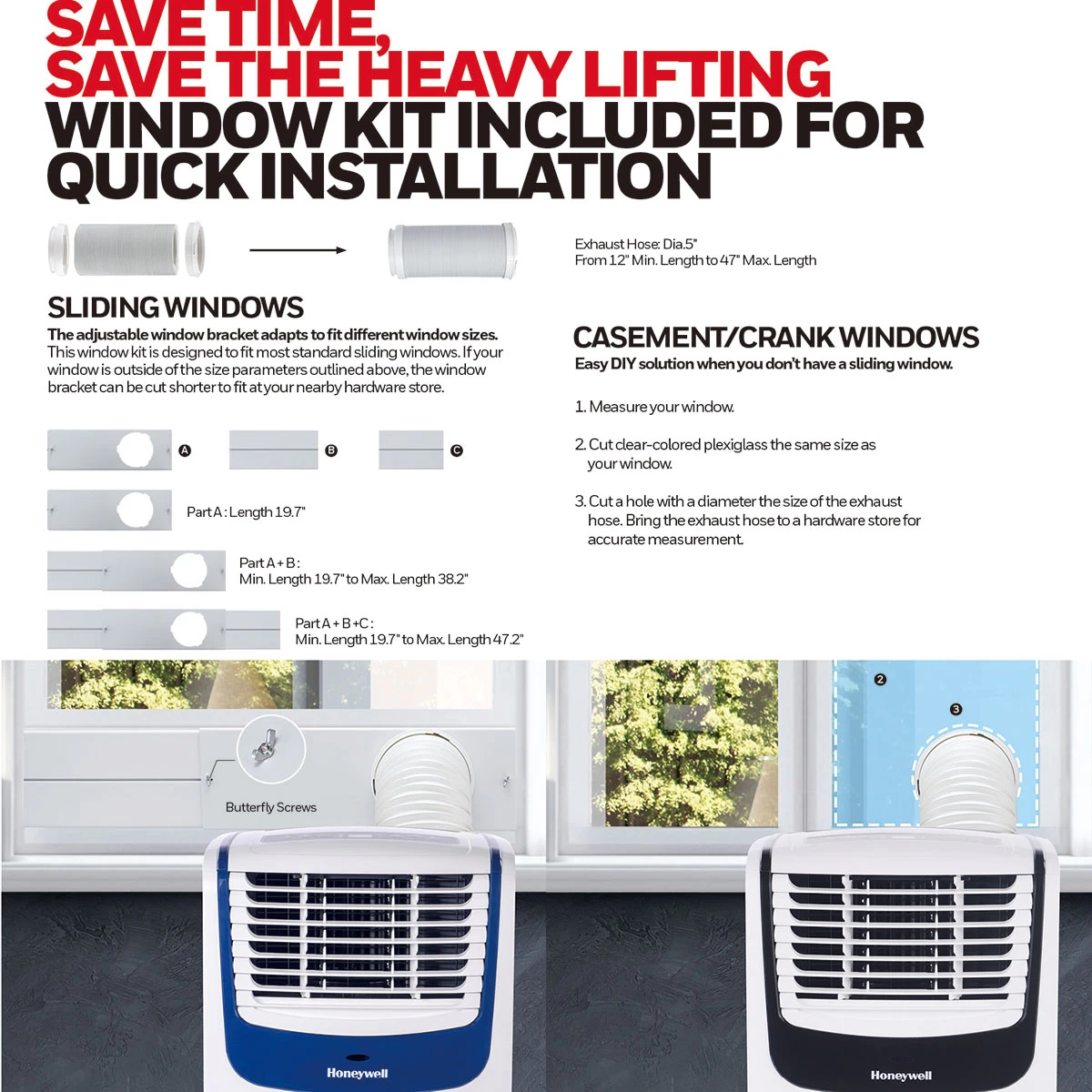 Honeywell 9,000 BTU Compact Portable Air Conditioner, Dehumidifier And Fan - White And Black, MO08CESWK6 9 Honeywell 9,000 BTU Compact Portable Air Conditioner, Dehumidifier And Fan - White And Black, MO08CESWK6 - Image 9