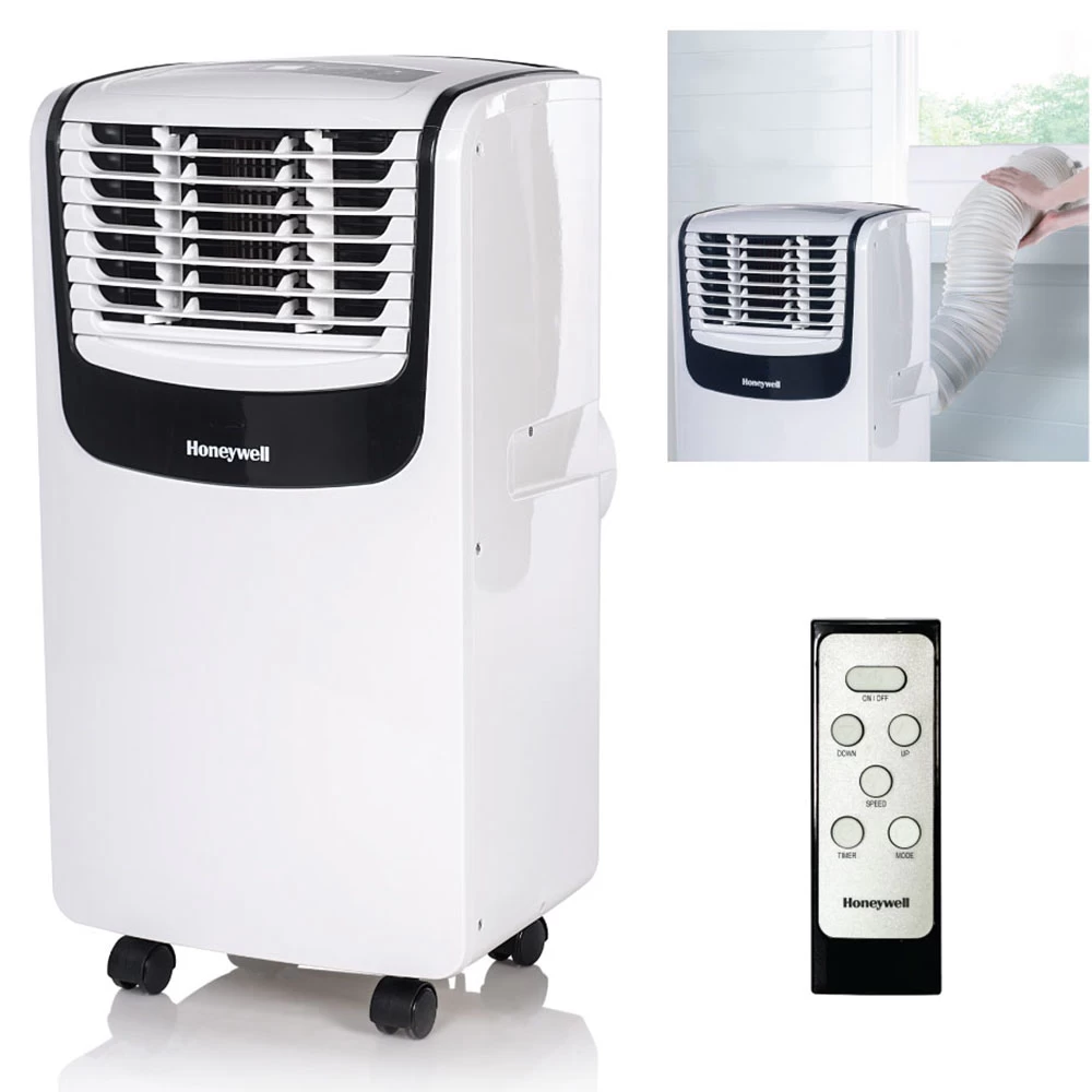 Honeywell 9,000 BTU Compact Portable Air Conditioner, Dehumidifier And Fan - White And Black, MO08CESWK6 1 Honeywell 9,000 BTU Compact Portable Air Conditioner, Dehumidifier And Fan - White And Black, MO08CESWK6