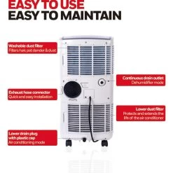 Honeywell 10,000 BTU Compact Portable Air Conditioner With Dehumidifier And Fan - White And Black, MO0CESWK7 -Honeywell Store mo0ceswk7 honeywell compact portable air conditioner 2