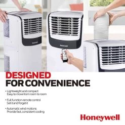 Honeywell 10,000 BTU Compact Portable Air Conditioner With Dehumidifier And Fan - White And Black, MO0CESWK7 -Honeywell Store mo0ceswk7 honeywell compact portable air conditioner 5