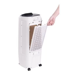 Honeywell TC10PEU Compact Evaporative Tower Air Cooler With Fan And Humidifier, Washable Dust Filter, 194 CFM - 2.6 Gallon Tank (White) -Honeywell Store tp10peu compact evaporative air cooler humidifier 194 cfm white 2